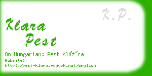 klara pest business card